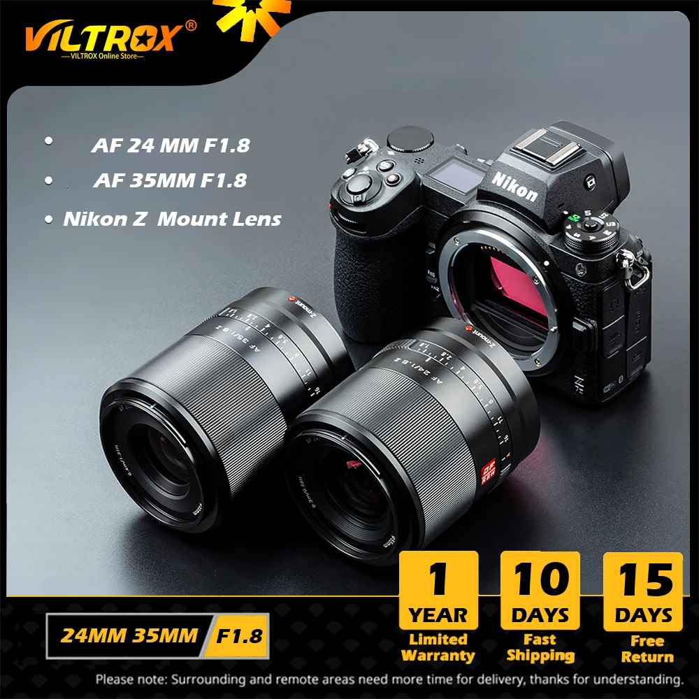 VILTROX 24mm 35mm F1.8 Auto Focus Full Frame Lens Wide Angle Prime Lens Large Aperture for Nikon Lens Z Mount Z7 Z50 Camera Lens