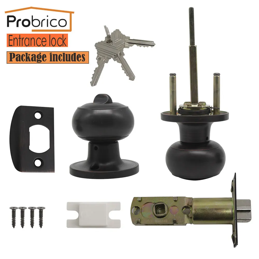 Probric набор замков для межкомнатных дверей ручки передних и задних круглых ручек