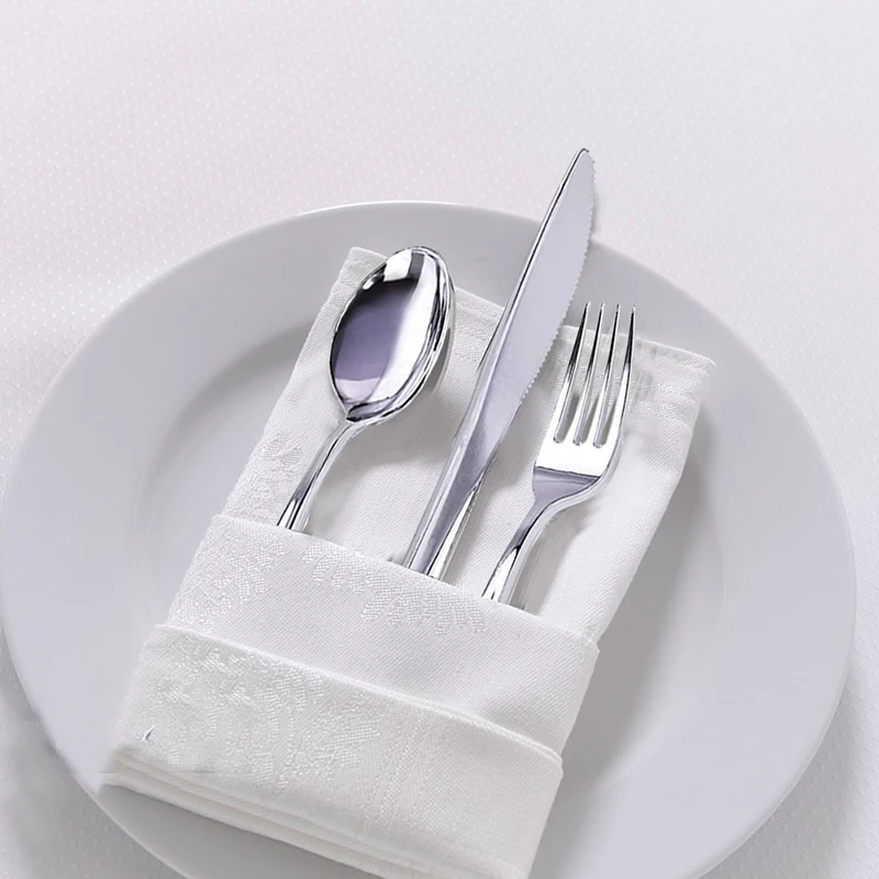 12PCS Rose Gold Plastic Disposable Tableware Dessert Knives Forks Spoon Wedding Birthday Party Decoration Supplies Cutlery Set - купить по