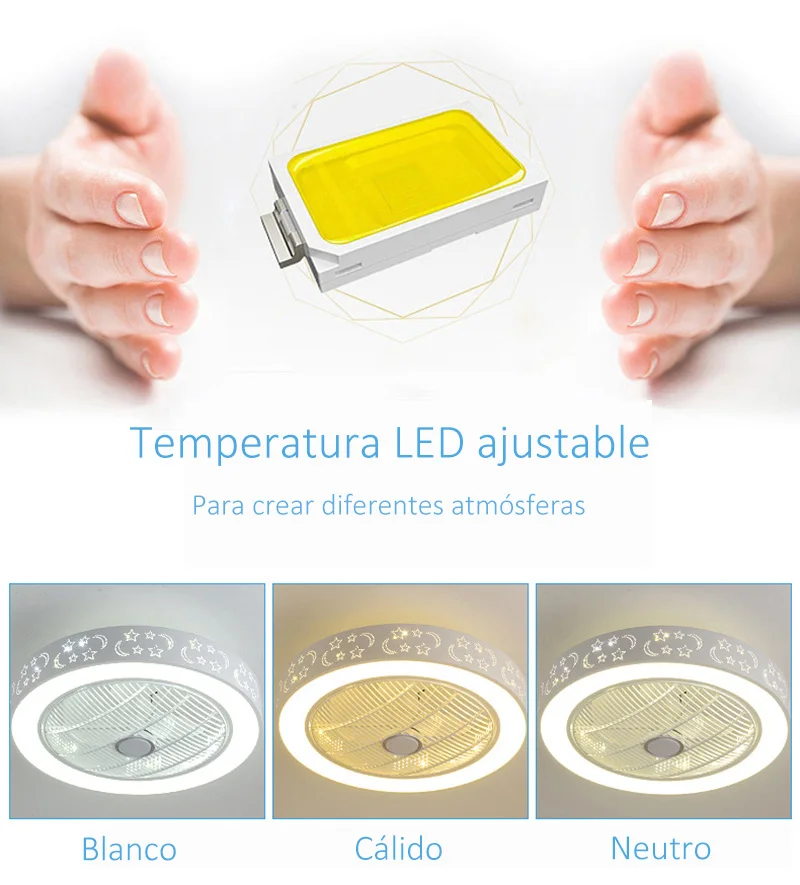 

NEW Ceiling fan with light LED lamp 36W App remote Control light dimmable cool/neutral/warm light 51 * H24cm