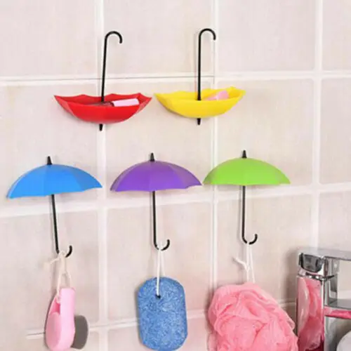 

Umbrella Key Kitchen Bathroom Hanger Holder Organizer Wall 3PCS Door Hook Decor