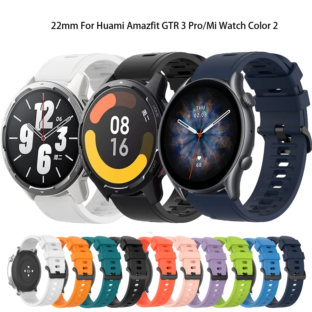 

22mm Soft Silicone WatchBand For Huami Amazfit GTR 47/GTR 2 2e/GTR 3 Pro/Mi Watch Color Strap Replacement Bracelet Quick Release