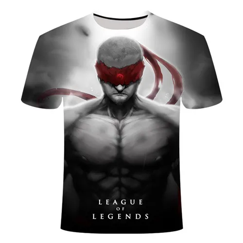 YA72 игровая Лига Легенд yasuo leesin Thresh 3D Футболка с принтом Мужская детская футболка большой размер 6XL игровая команда рубашка - Цвет: TXK163