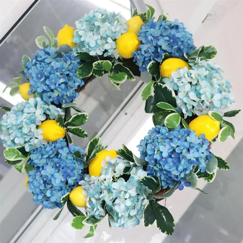 

Hanging Hydrangea Wreath Weeding Party Wreath Decor Artificial Flower Wreath