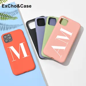 custom name initial letter phone case for iphone 11 12 13 pro max se 7 8 plus x xs xr personalised soft silicone pink cover gift free global shipping