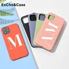 Чехол для телефона с начальными буквами и буквами на заказ для iPhone 11 12 13 Pro Max SE 7 8 Plus X XS XR, персонализированный мягкий силиконовый розовый чехол в подарок