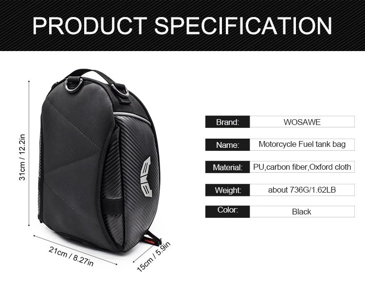 WOSAWE сумка для топливного бака мотоцикла мобильного телефона навигационная