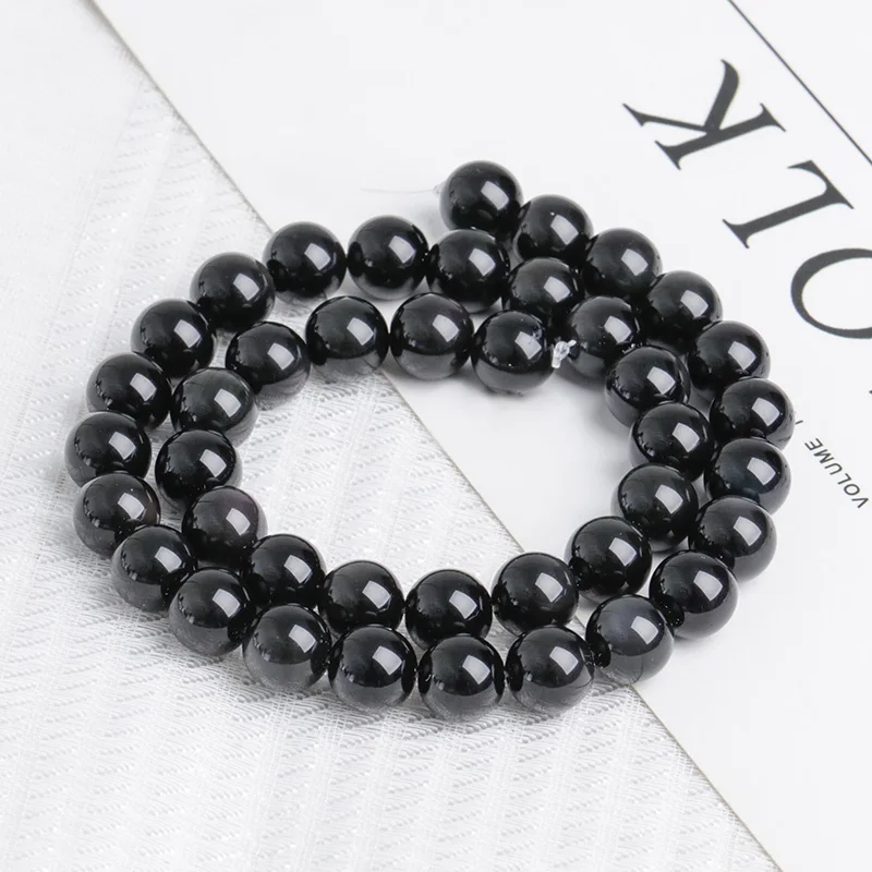 

Fashion Jewelry 4/6/8/10mm Black Glass Stone Loose Beads for DIY DIY Jewelry Making Bracelet Neckace Accessories Free Shipping