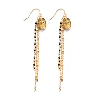 fashion romantic heart earrings gold color long tassel dangle earring for women boucles d oreille femme wedding brinco