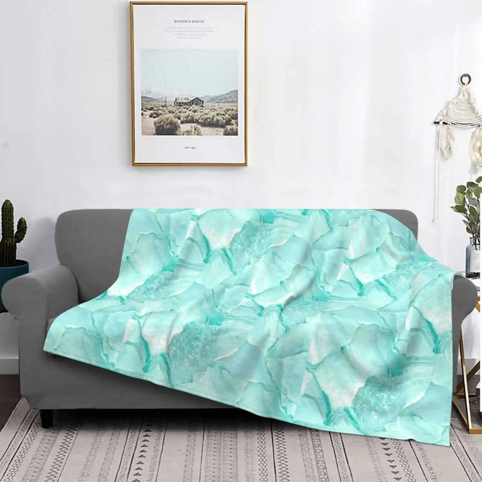 

Marble Creative Design Light Thin Soft Flannel Blanket Blue Marble Luxury Vogue Style Kardashian Kylie Shiny Boujee White Crack