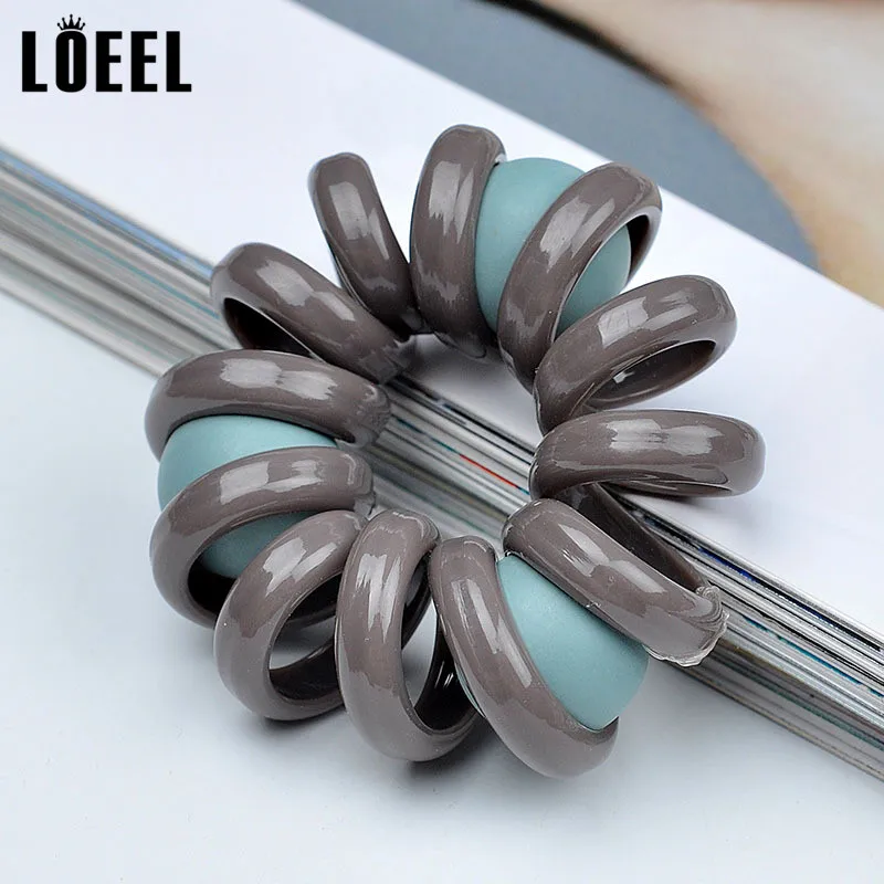 Резинки для волос женские эластичные резиновые спиральные однотонные