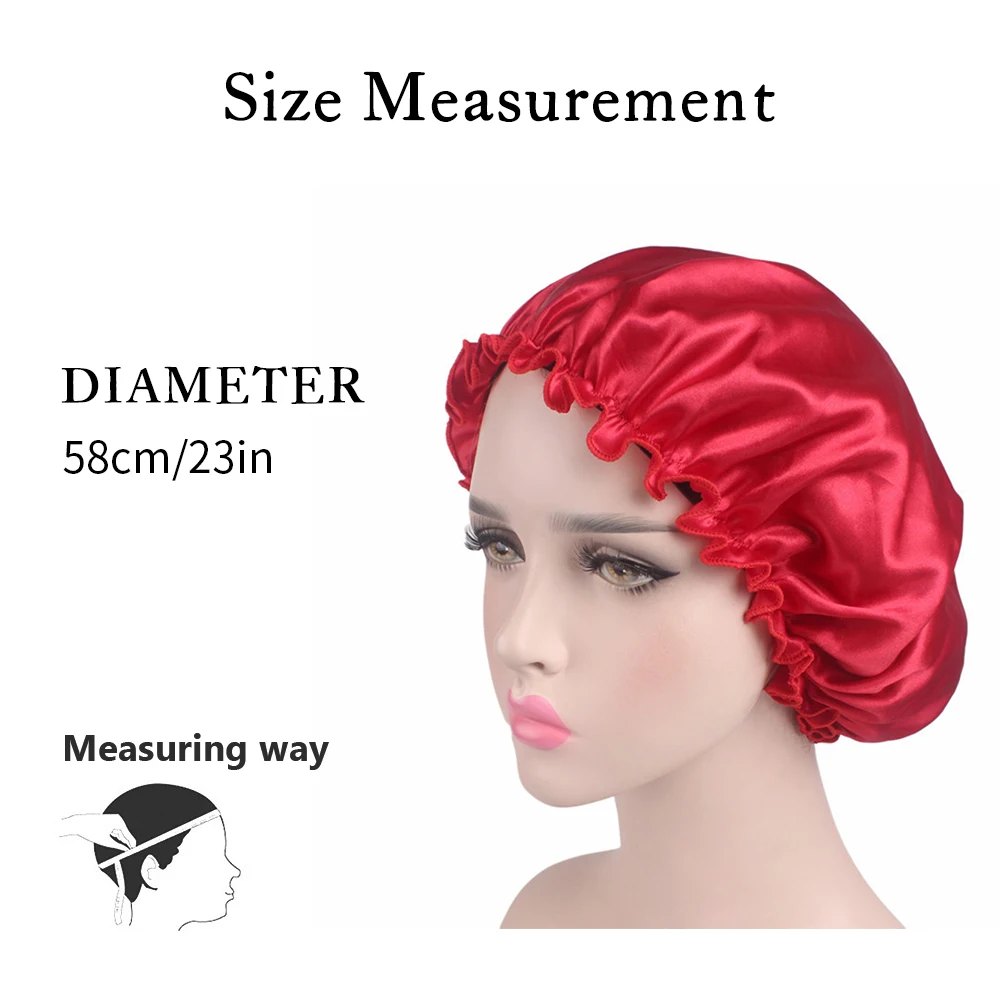 Женская атласная шапочка для душа взрослых шапка ночного сна волос шелковая