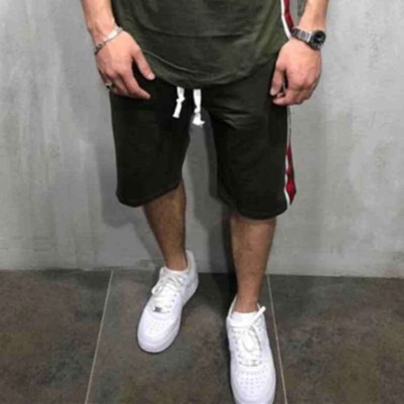 2019 Летняя мужская повседневная спортивная облегающая одежда для фитнеса бега