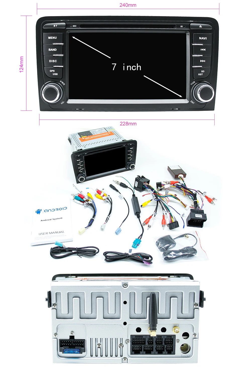 8 ядерный ips DSP 2 din Android 9 автомобильный DVD мультимедиа для Audi A3 8P S3 RS3 Sportback навигация gps Радио Стерео головное устройство 4 Гб+ 64 ГБ