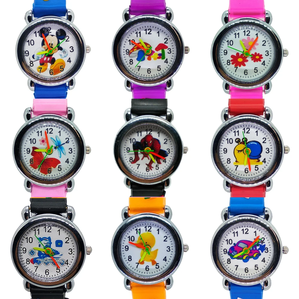 Новинка 2020 Детские часы с мультяшным автомобилем силиконовый ремешок кварцевые