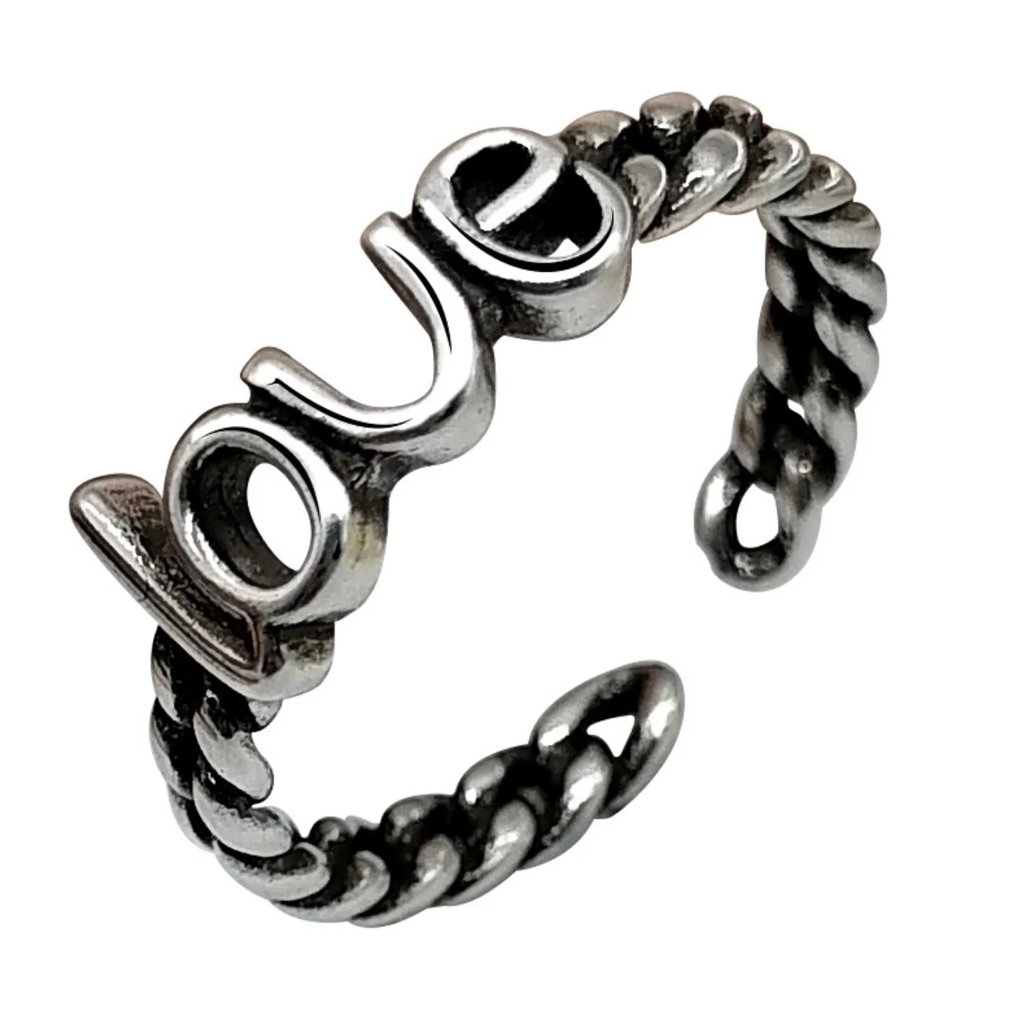 

Classic compact LOVE ring simple everyday wild student trendy adjustable ring jewelry female models