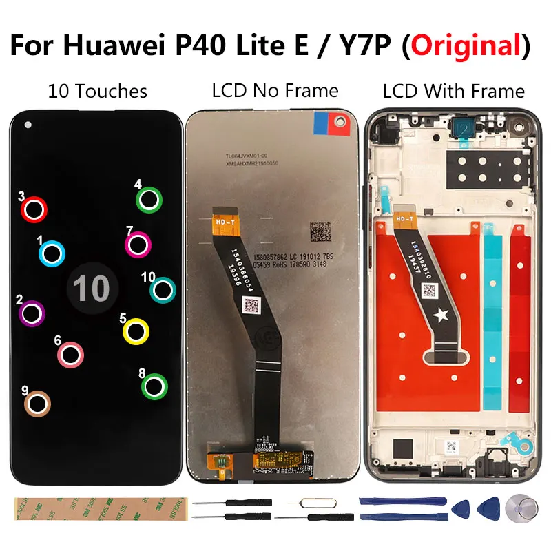 original display for huawei p40 lite e y7p lcd 10 touches screen replacement for huawei p40 lite e art l28 l29 l29n 6 39inch lcd free global shipping