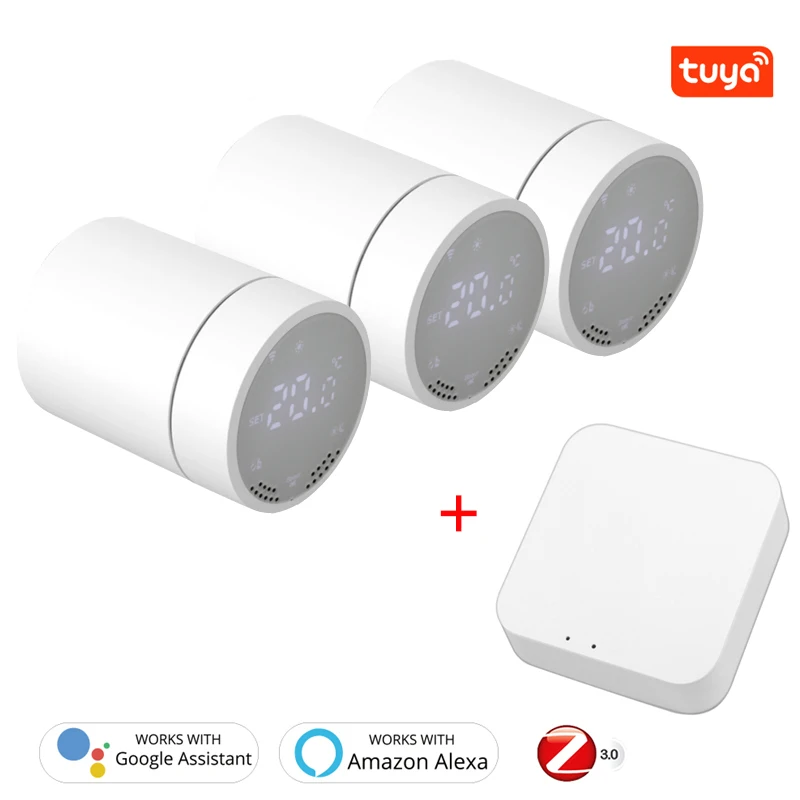 

TUYA ZigBee Thermostatic Radiator Valve TRV Programmable Thermostatic Radiator Touchable Temperature Controller Support Alexa