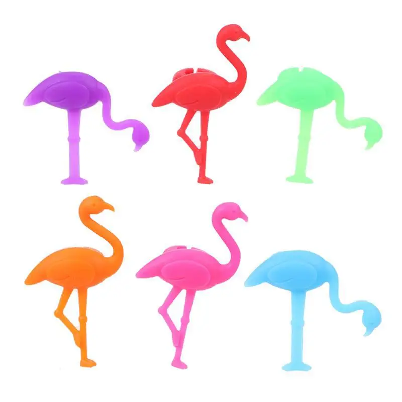 12 шт. силиконовый маркер на стакан для вина креативный дизайн фламинго подвески