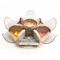 1pc transparent press type lotus fruit box living room fruit tray snack compartment storage case