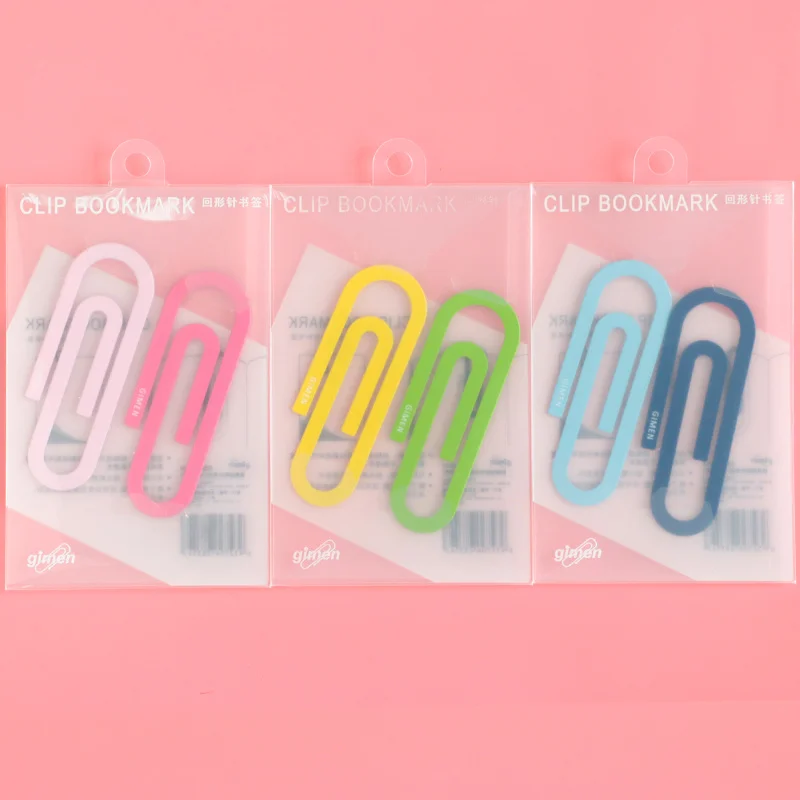 

2PCS Metal Paper Clip Color Bookmark Paperclip Goud Classified Iron Clips Student Stationery Office Book Accessories