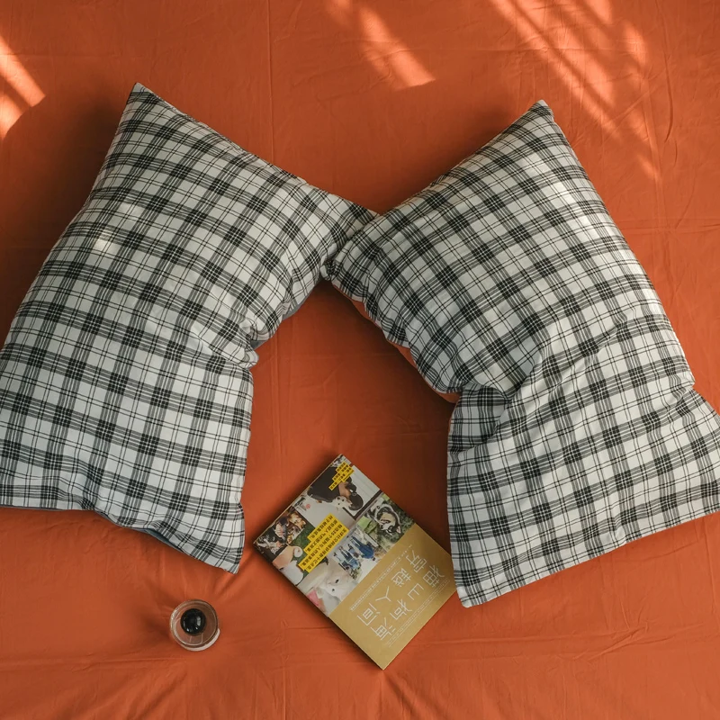 

washed pure cotton four piece set 100 cotton simple sheet, fitted sheet, quilt cover 3 dormitory bed three piece set 4