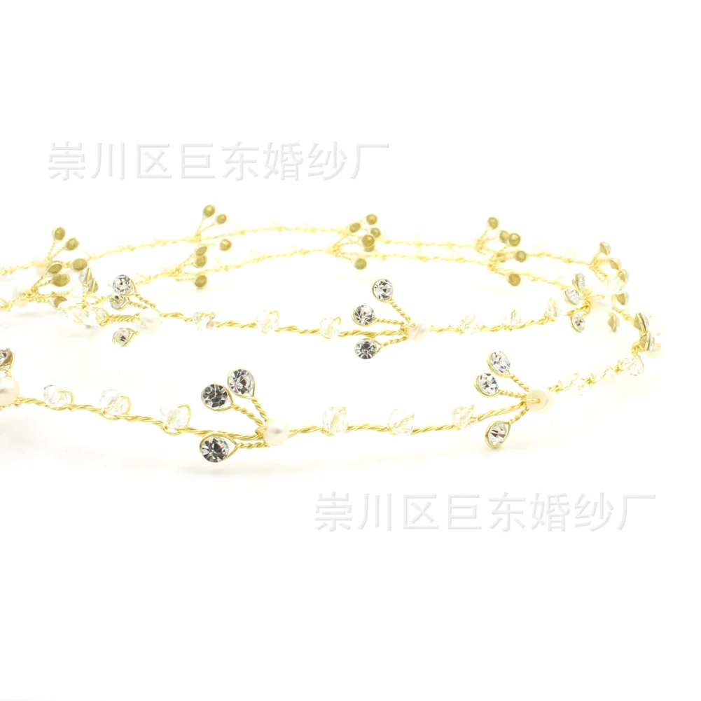 Двойная повязка для волос с жемчужинами в европейском и американском стиле |