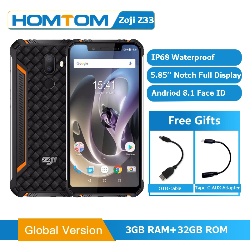 HOMTOM ZOJI Z33 IP68 водонепроницаемый смартфон 5 85 'Ɖ ГБ ОЗУ 32 Гб ПЗУ mtk6739 4600 мАч