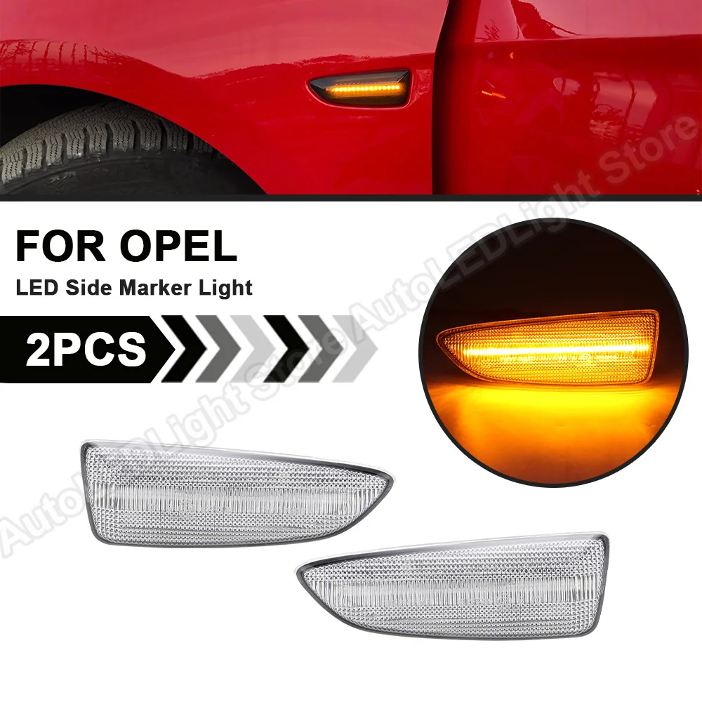 

2Pc For Opel Astra J Astra-K Sports Zafira-C Zafira Tourer C Crossland X Insignia-B LED Side Marker Light Turn Signal Lamp