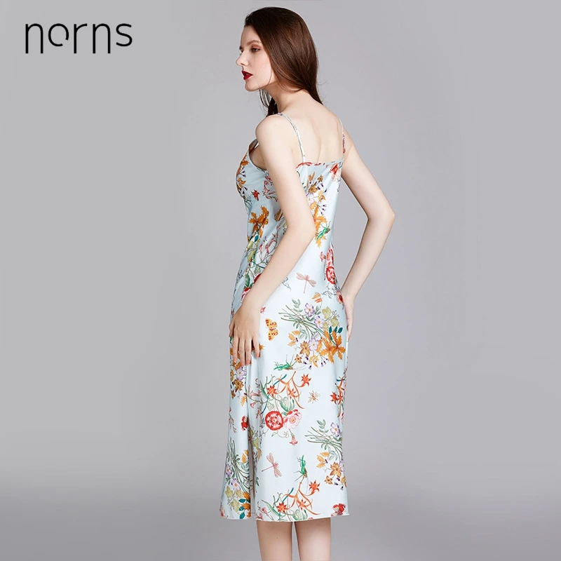 Женская шелковая пижама Norns тонкая сексуальная ночная рубашка на бретельках