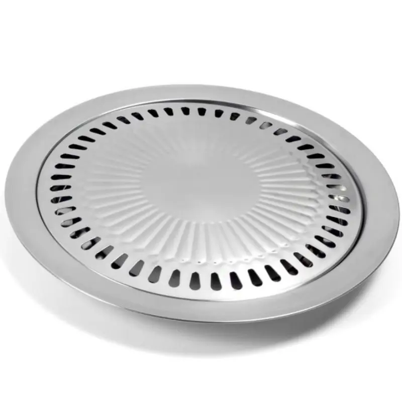 Нержавеющая сталь корейская мода Открытый портативный барбекю лоток Круглый