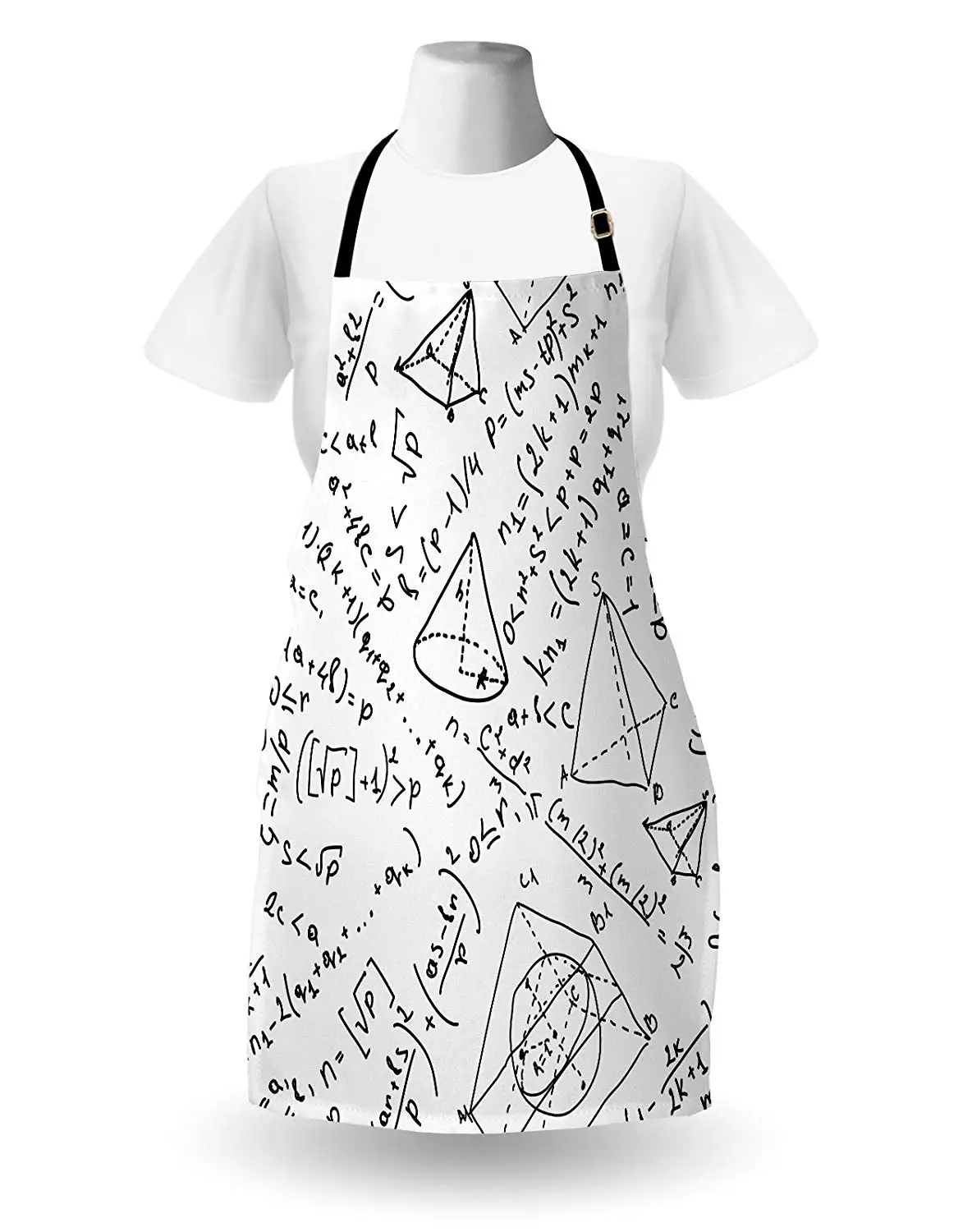 Геометрический фартук смешанные математические цифры круглые треугольники