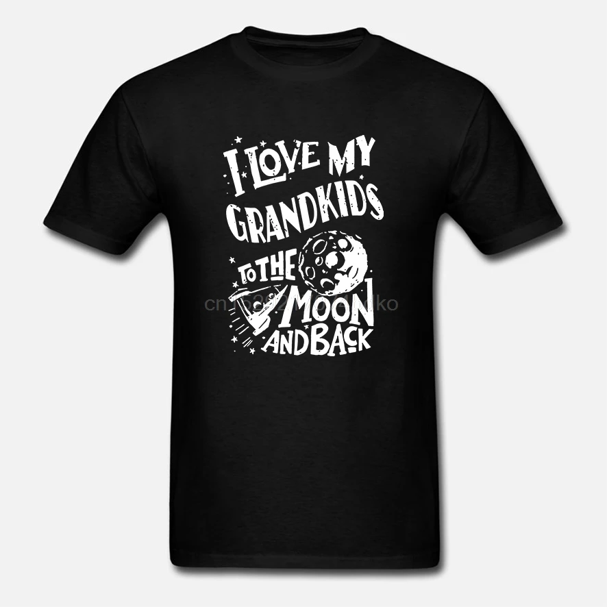 Мужская футболка с надписью I Love My GrandKids To The Moon And Back дедушка бабушка унисекс