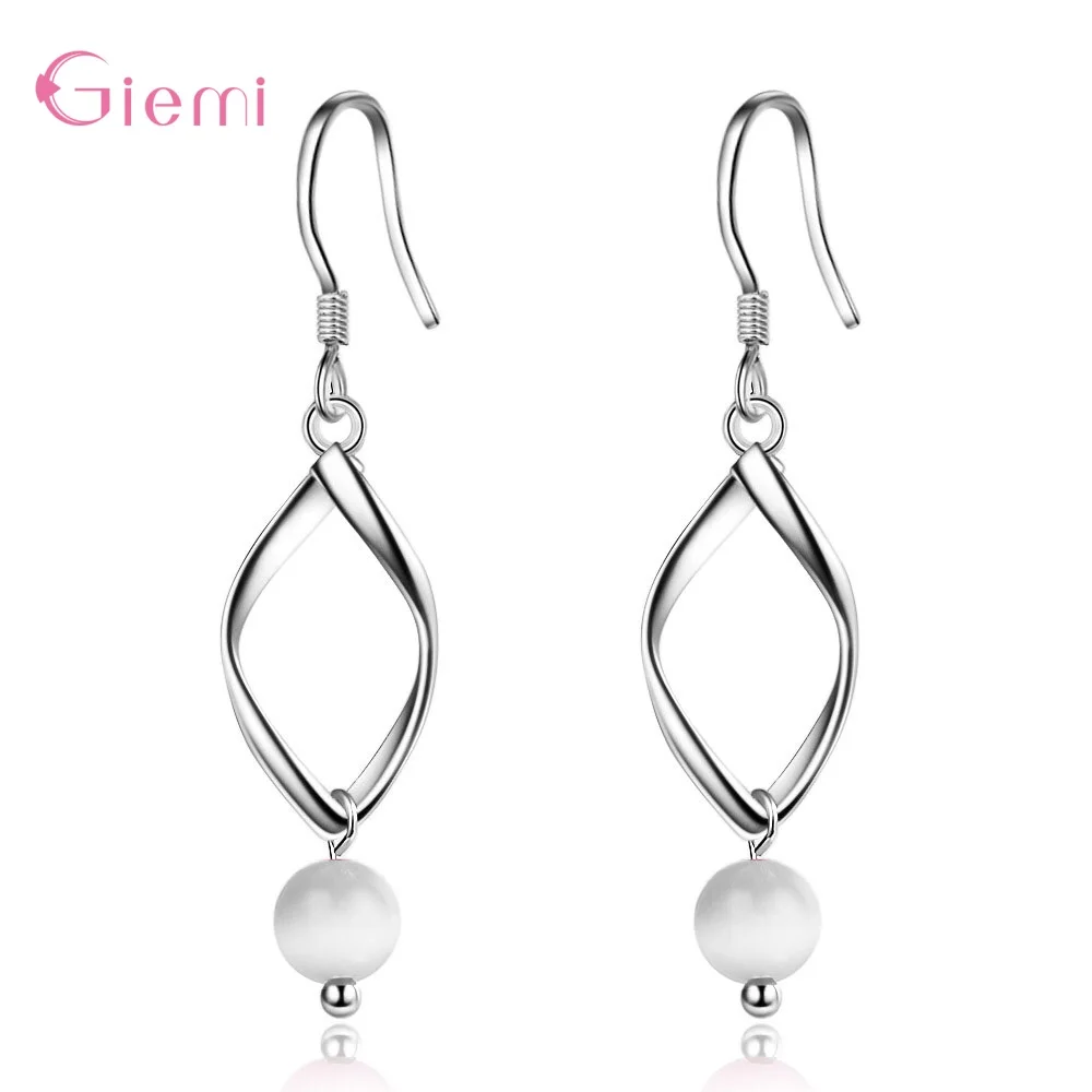 

New Simple 925 Sterling Silver Spiral Curved Long Drop Earrings for Women Girl Wave Design Fashion Female Jewelry Wholesale