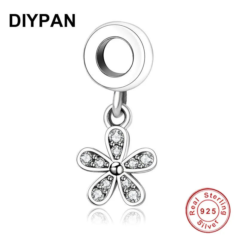 

Flower Dangle Charm Fit Pandora Charms Bracelet Orignal 925 Sterling Silver Pendant Beads Women DIY Jewelry Berloque