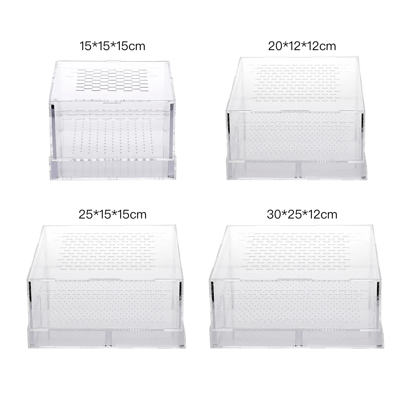 

Spider Rearing Box Reptile Feeding Box Pet Climbing Terrarium Transparent Terrarium Translucent 4 Sizes Acrylic Feeding Box