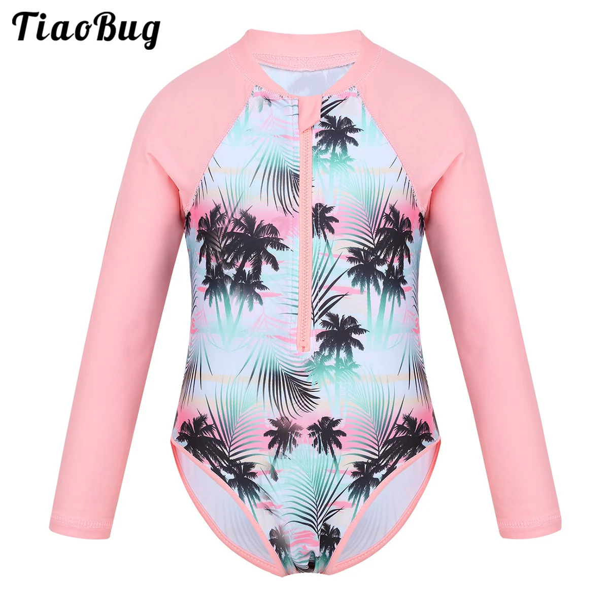 

TiaoBug, летнее платье для маленьких девочек, цельный купальный боди с длинным рукавом ладони с принтом на молнии купальный костюм ванный комплект Сыпь гвардии