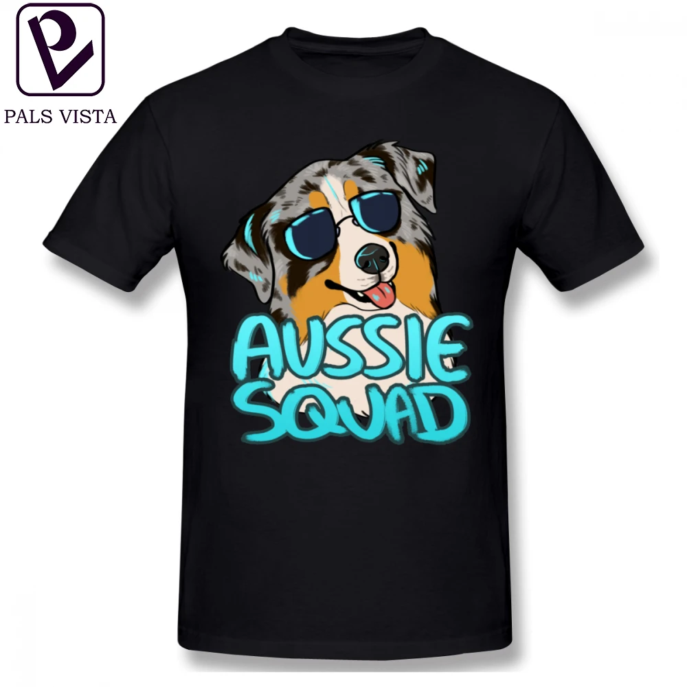 

Australian Shepherd T Shirt AUSSIE SQUAD T-Shirt Casual Fun Tee Shirt Man Plus size Printed Cotton Short Sleeve Tshirt