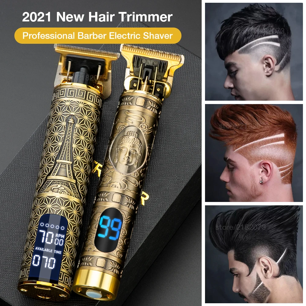 

Hair Trimmer For Man USB Rechargeable T-Outliner LCD Hair Clipper Barber Shop Men's Shaver Trimmer Beard Hair Cutting Machine