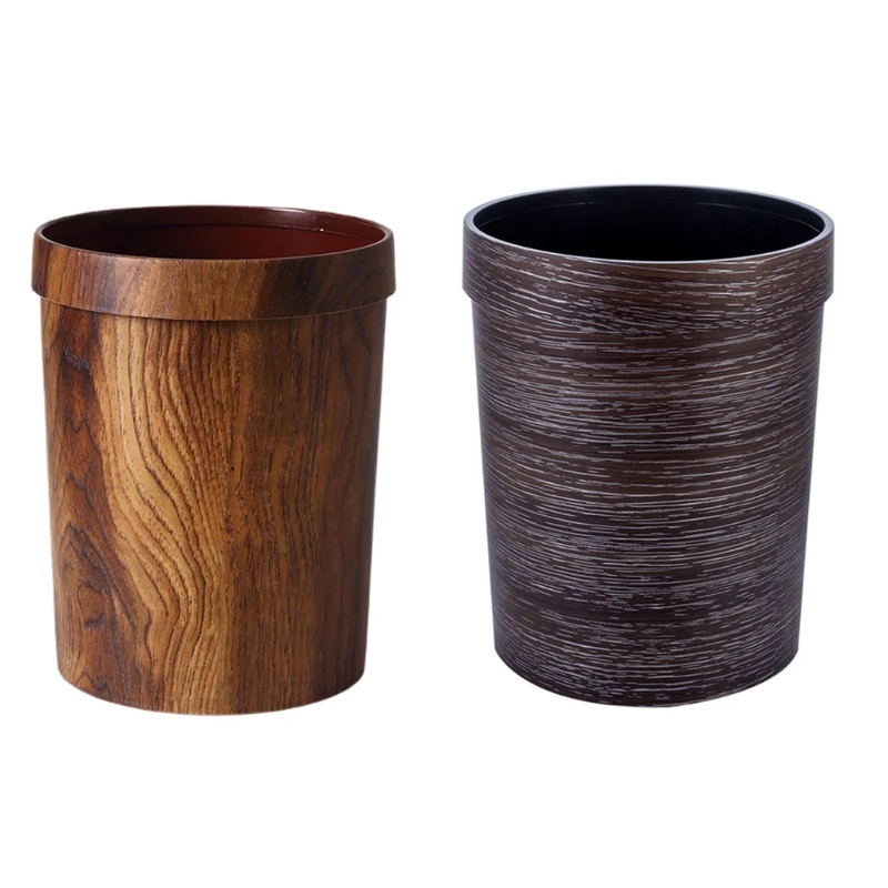 

Household Retro Round Trash Can Home Bucket Garbage Bin Hotel Living Room Office Wastebasket Cans Recycling Bin for Home