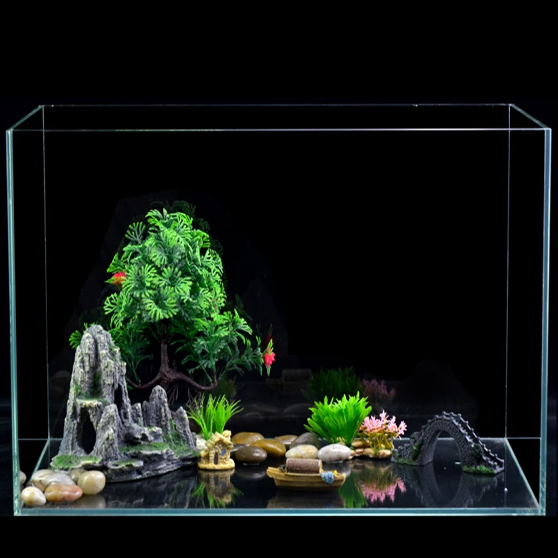 

Ornaments Rockery decoration Aquarium Artificial Resin Rockery Stone Landscaping Simulation Moss fish live Aquarium accessories