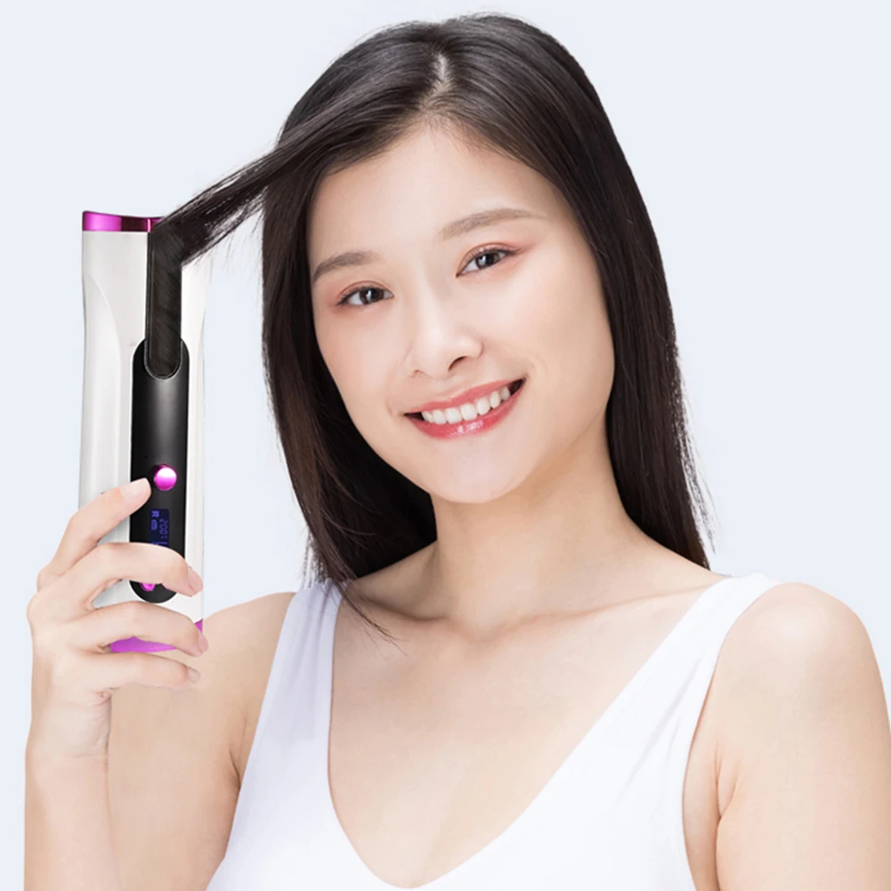 

Cordless Hair Curler Automatic Hair Curling Wand Rechargeable Hair Styling Device Safe Heating Hair Curler