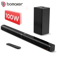 bomaker 100w 2 1 soundbar home theater sound system tv bluetooth speaker sound bar subwoofer support optical aux usb speaker