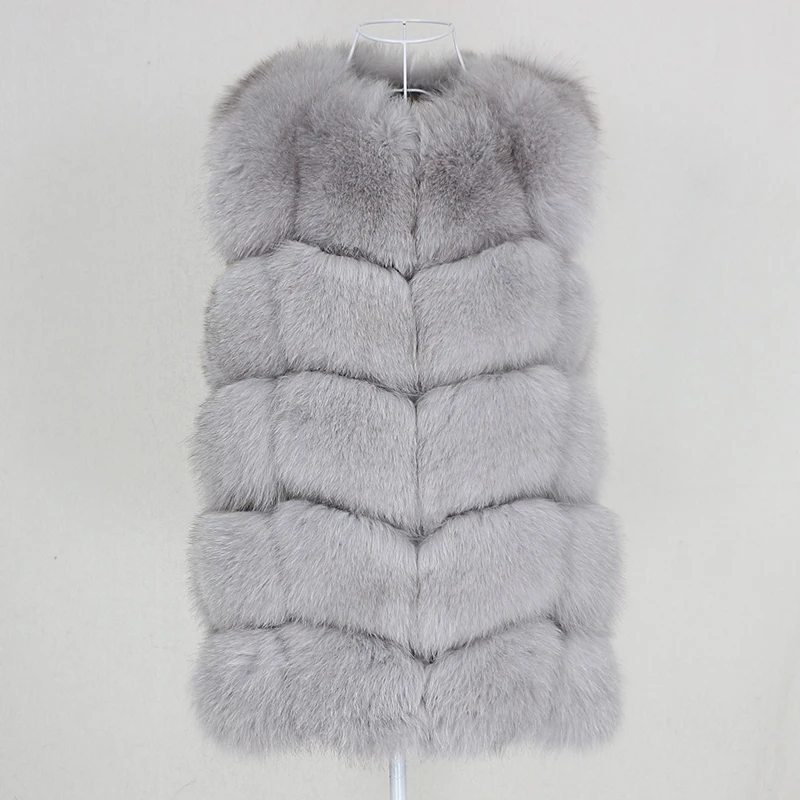 

Vogue High Quality New New Winter Jacket Women Real Fur Vest Coat Natural Big Fluffy Fox Fur Outerwear Streetwear Thick Warm