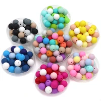 joepada 20pclot 9mm round silicone beads pearl for baby teether bpa free eco frieoyndly baby teether toy accessories toy