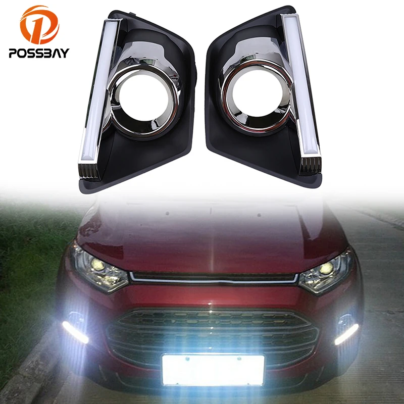 Дневные ходовые огни POSSBAY для Ford EcoSport MK2 2013 2014 2015 2016 предфазная фара белый желтый