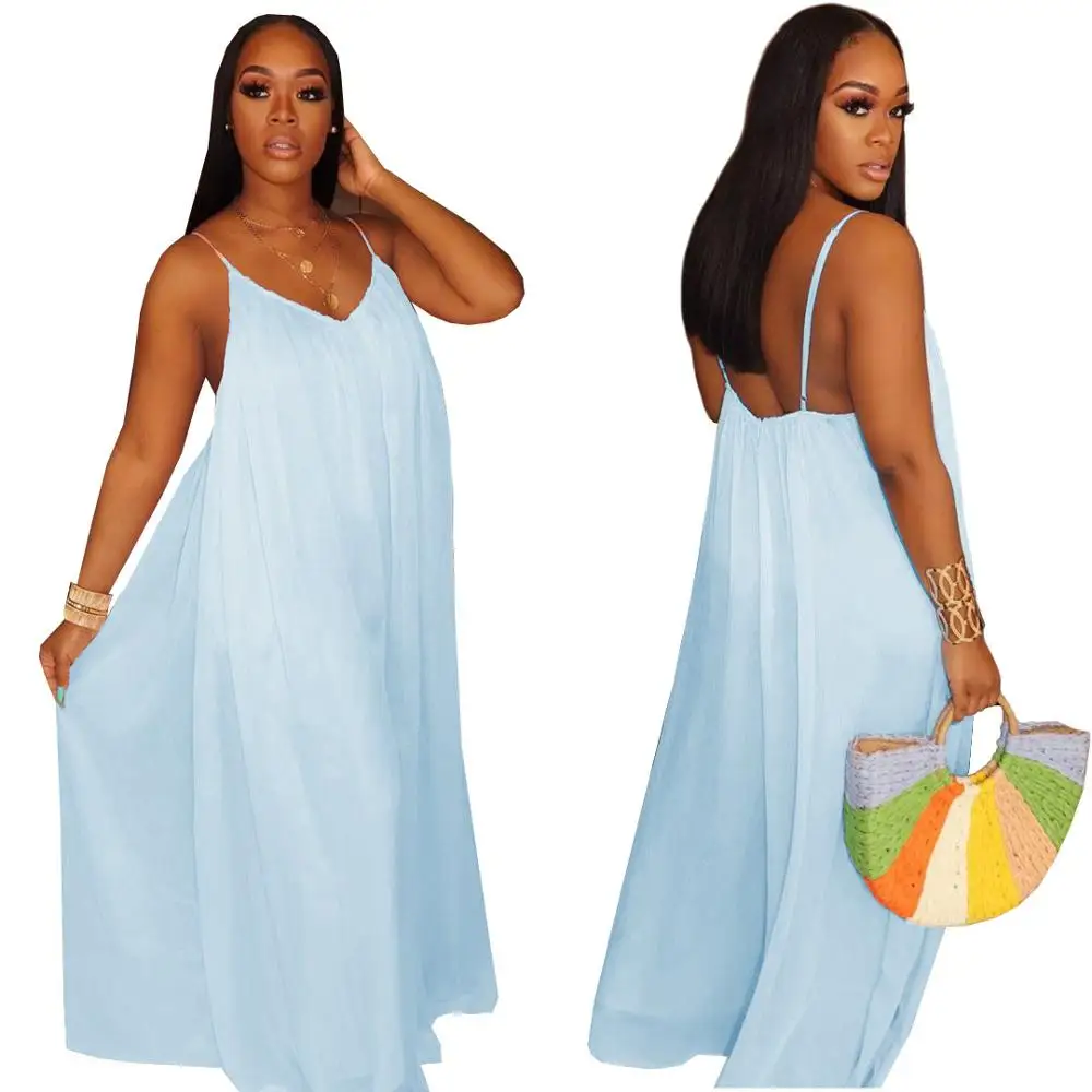 

2020 new product sky blue pink summer clothes oversize wide leg pants jumpsuits sleeveless backless sexy romper drop shipping