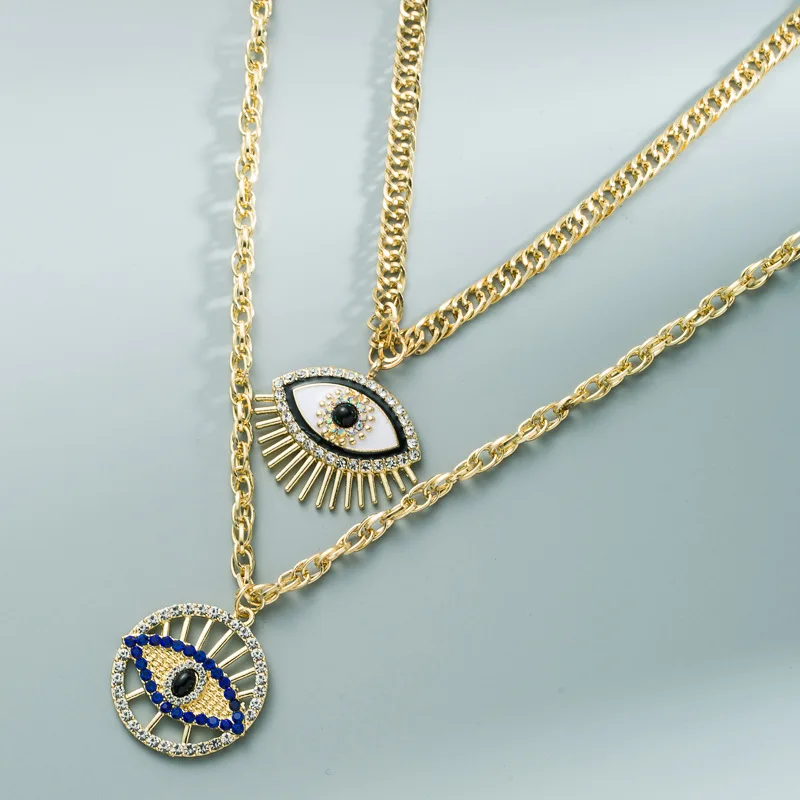Стразы кристаллическое ожерелье от сглаза для женщин металлическая