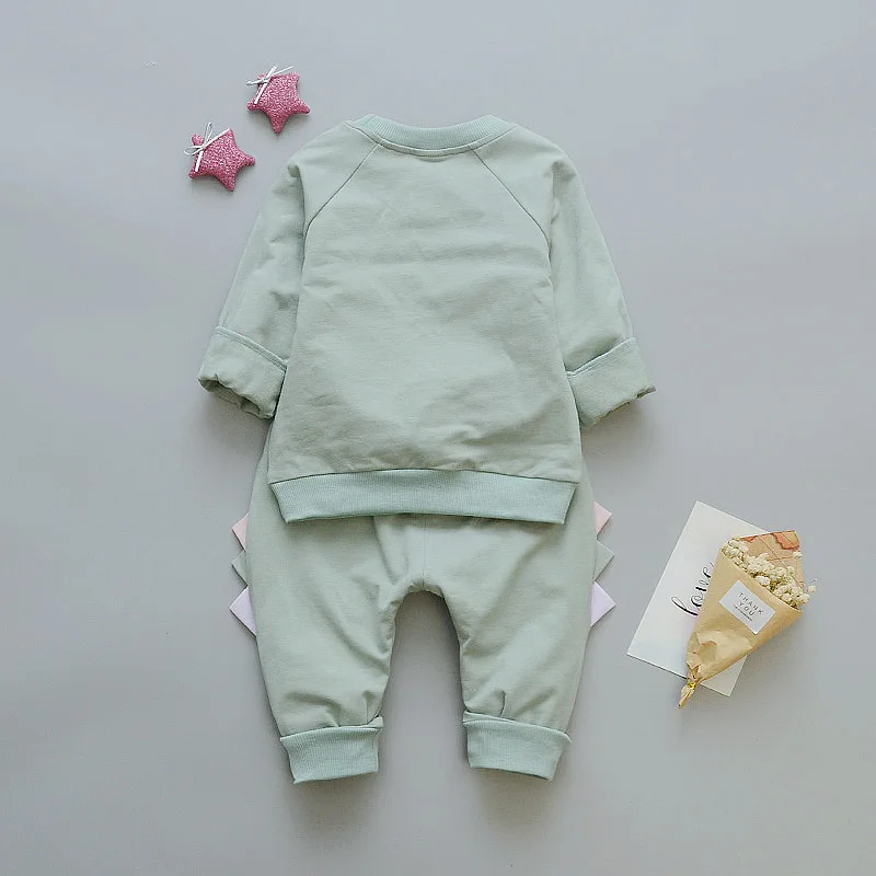Детский хлопковый костюм для мальчиков и девочек 0-4 лет повседневная одежда с