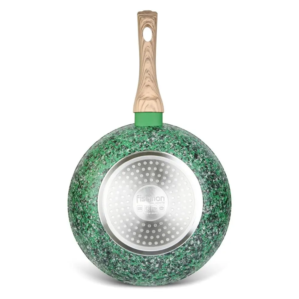 Fissman Wok Pan 3 слоя 2 стороны антипригарное Мраморное покрытие кованый алюминий для